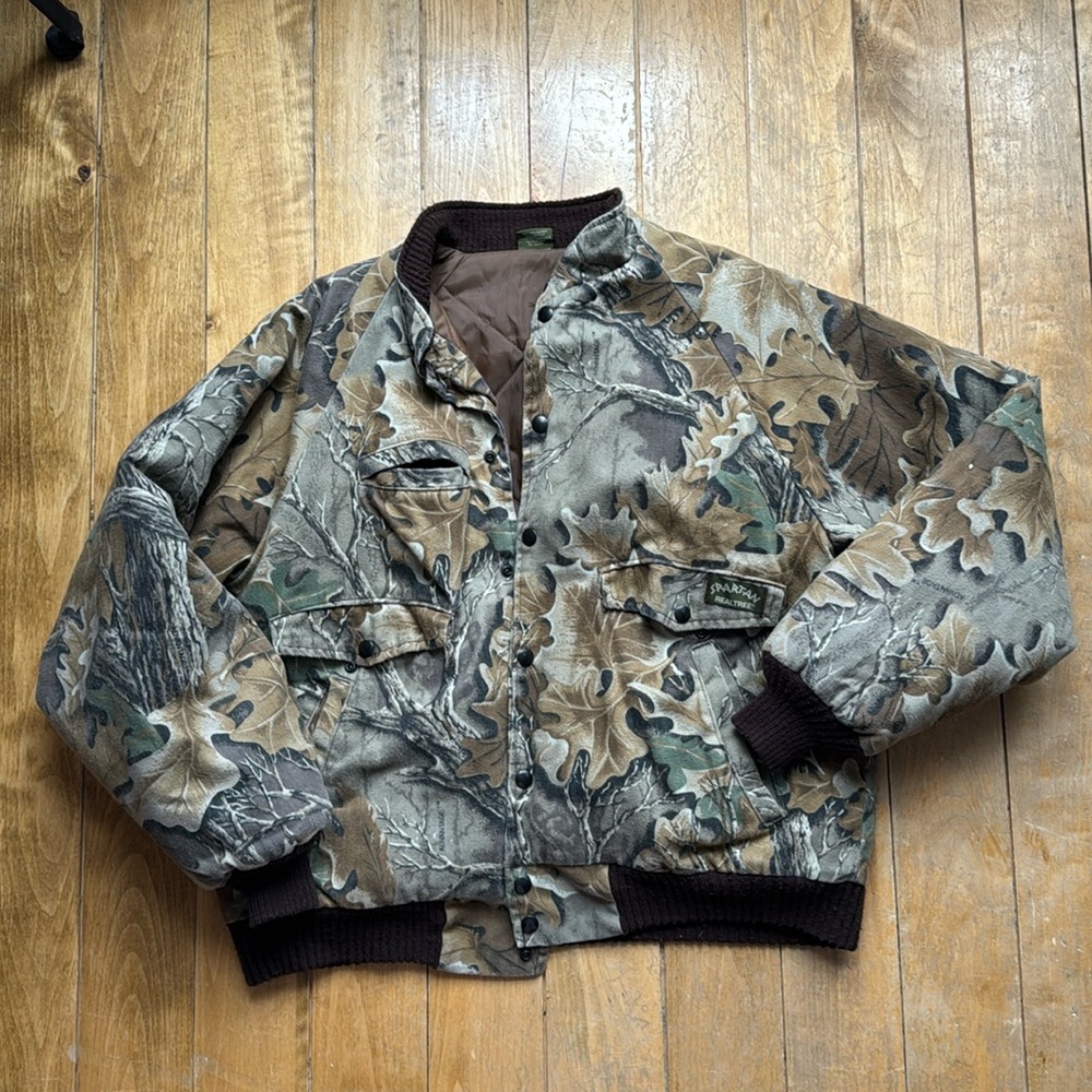 vintage made in usa camo bomber jacket medium